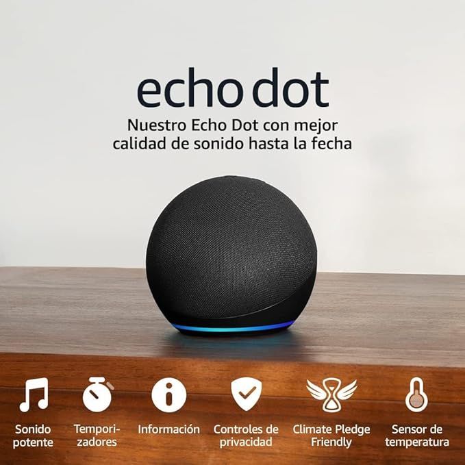 Echo Dot (5th Gen, 2022 Model) | Smart WiFi and Bluetooth Speaker with Alexa - with Louder and Wider Sound | Charcoal