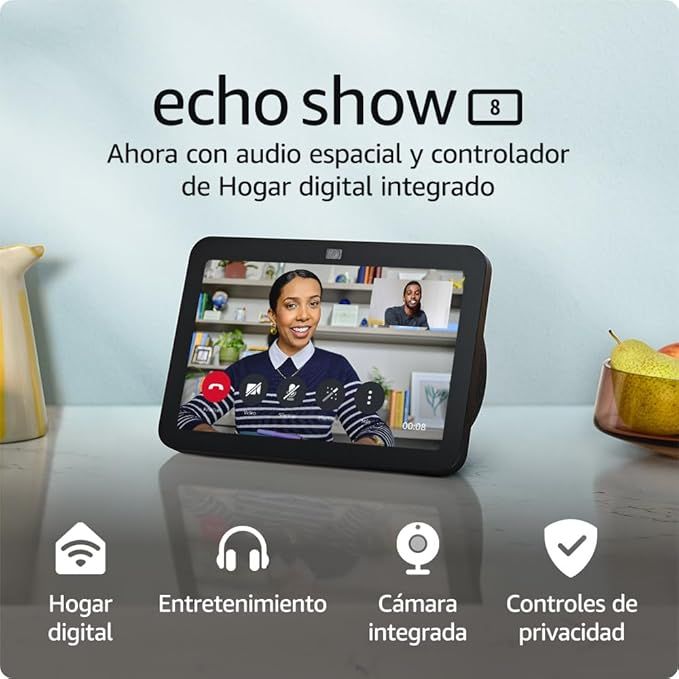 Echo Show 8 (3rd Generation, 2023 Model) | Smart HD Touchscreen with Spatial Audio, Smart Home Controller and Alexa | Anthracite