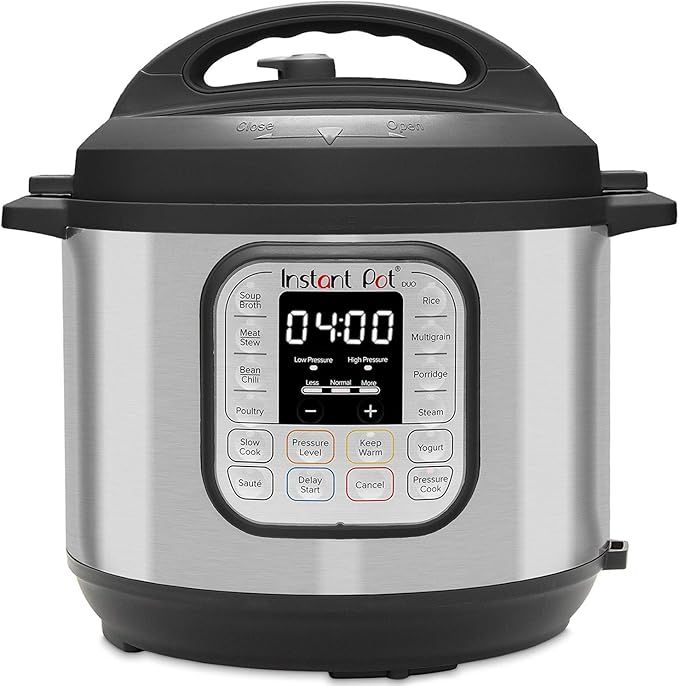 Instant Pot Duo 7 en 1 Olla a Presión Programable con 13 Programas para Cocción lenta, Arrocera, Yogurtera o Vaporera, Color Negro/Acero Inoxidable, 5.7 L
