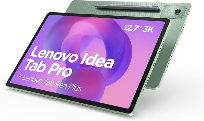 Lenovo Idea Tab Pro – Tablet 12.7 Inch 3K (MediaTek Dimensity 8300, 8 GB RAM, 256 GB UFS 4.0, 144 Hz, Wi-Fi 6E, Bluetooth 5.3, Android 14) Green – Includes Pen