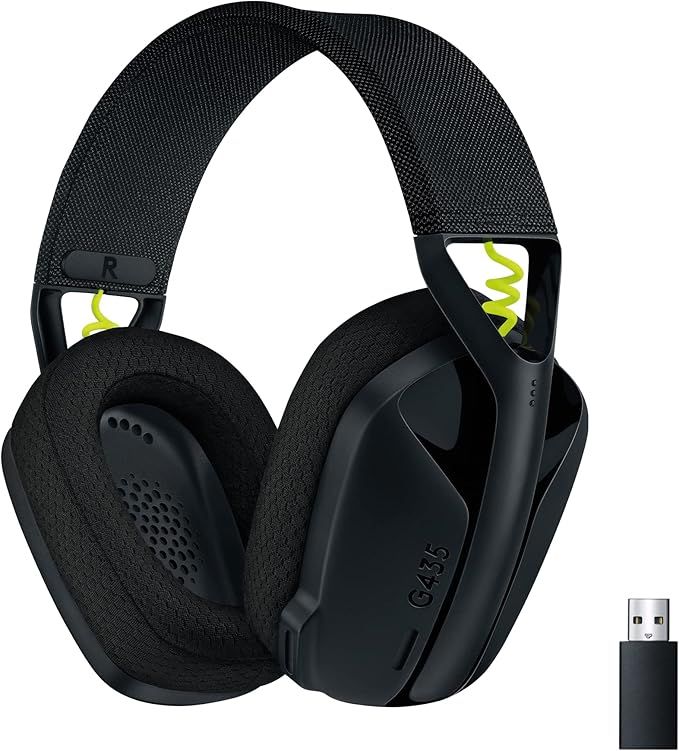 Logitech G G435 LIGHTSPEED Wireless Gaming Headphones, Black