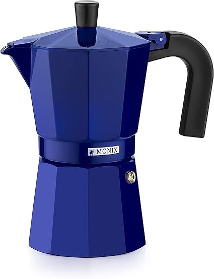 Monix M301706 M301706-Cafetera Italiana, 6 Tazas, Color Cobalto, Aluminio, 10 cm