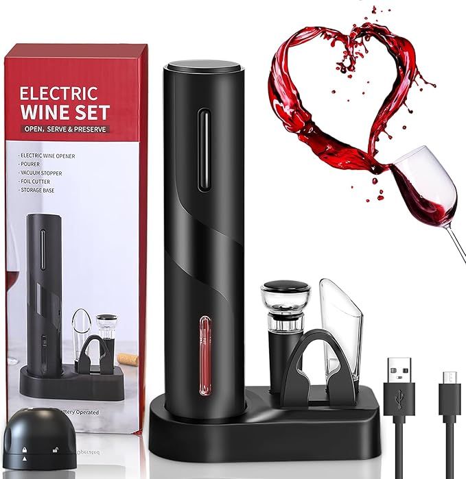 ZOYIDOUX Abridor de vino eléctrico recargable 7 en 1 Juego de regalo